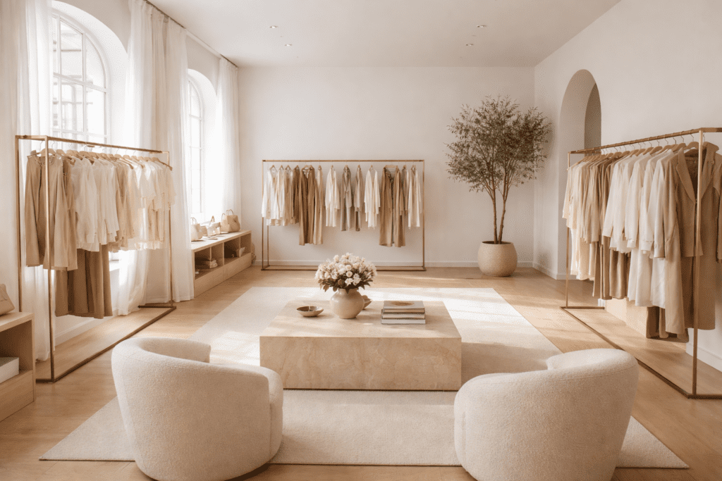 premium boutique, minimalistic style